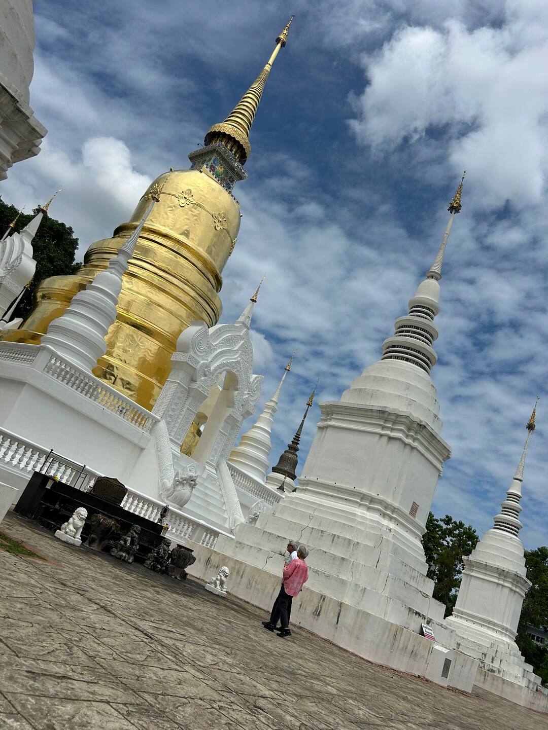 The white chedis of Wat Suan Dok